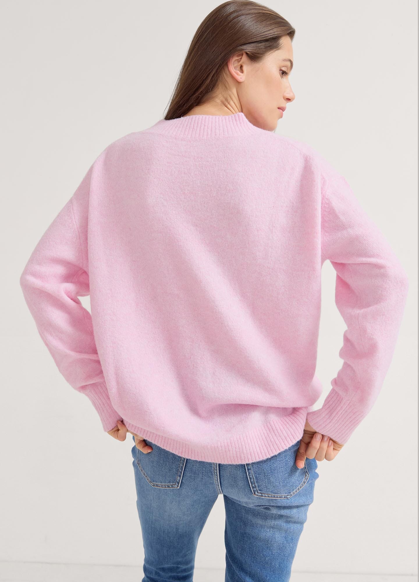 Mina V Neck Sweater for Women - Soft Knit Pullover Casual Tops - Perfect for Office, Date Night & Fall Layering