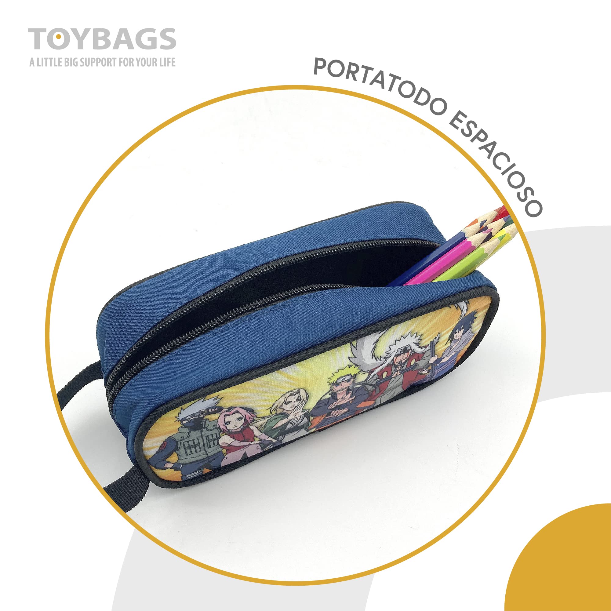 Naruto Anime Gaming Case with Side Handle - Large Compartment & Soft Lining - Ergonomic Zipper - 7×20×9cm - Perfect for Cosplay, Conventions & Travel - Toybags