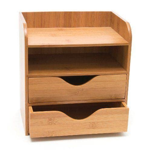 4-Tier Wooden Desk Organizer - Letter & Paper File Storage Tray with Stacking Supports - Office Supplies & Accessories for Mail, Documents, and Stationery - Perfect for Home Office, Workspace, and School Organization