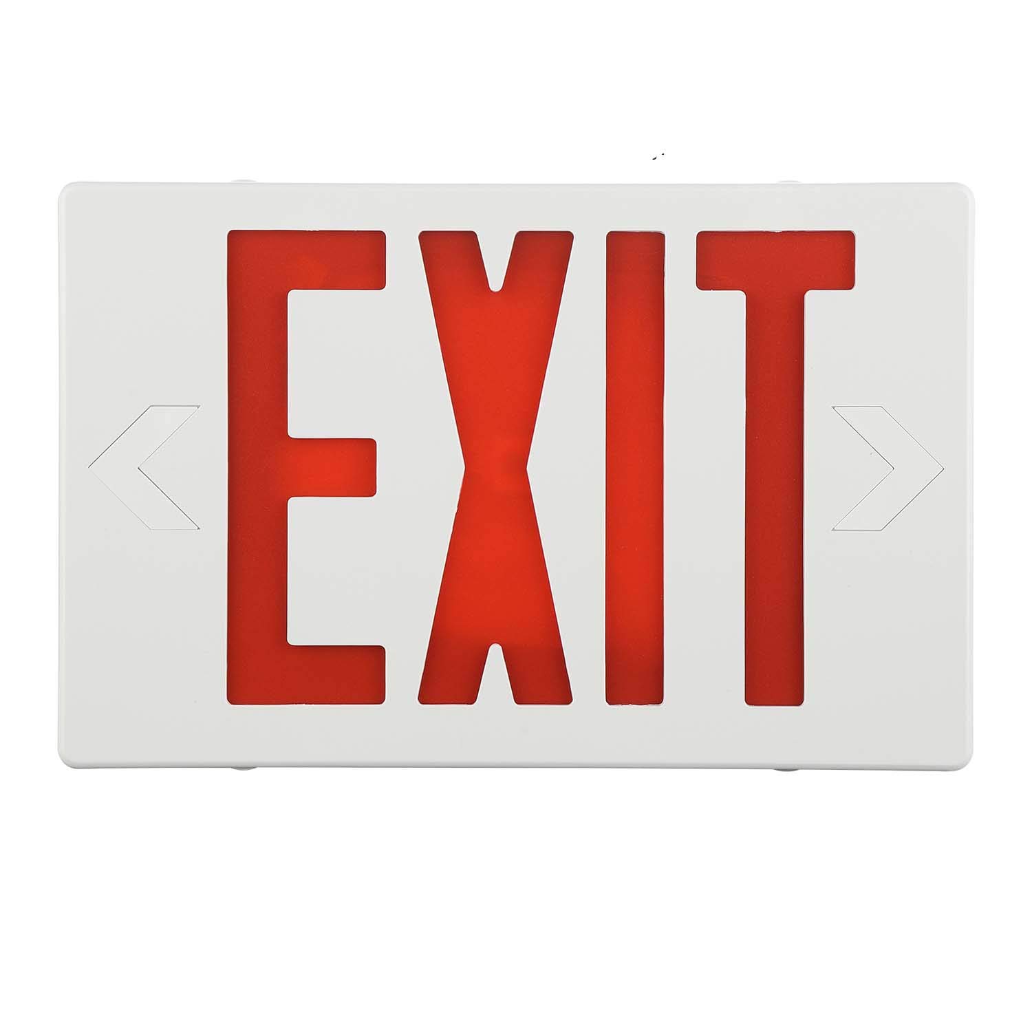 EXITLUX 1 Pack UL Listed LED Emergency Exit Sign Light with Backup Battery - Double Face Commercial Warning Light for Buildings, Warehouses & Offices - Universal Mounting Fixture for Safety & Emergency Lighting