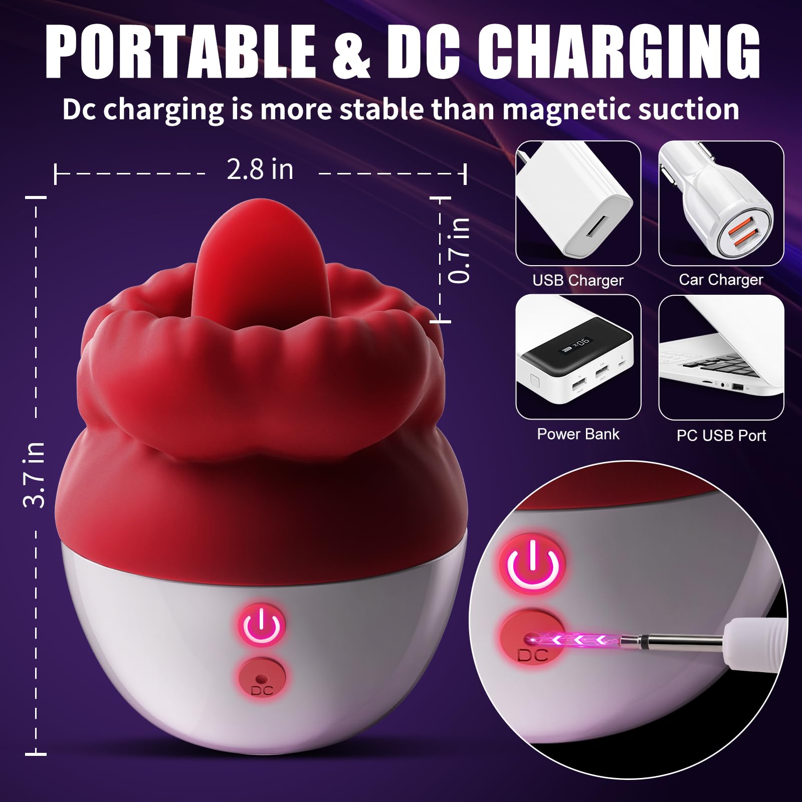 Premium Rose Vibrator for Women - 10 Vibration & 10 Tongue Licking Modes, Clitoral & G-Spot Stimulator, Adult Sex Toy for Solo Play & Couples Pleasure | Perfect for Valentine's Gift, Anniversary & Romantic Nights