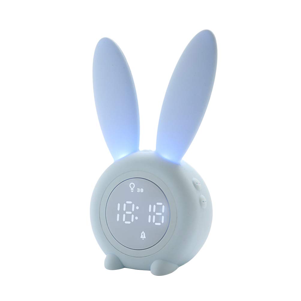 OSALADI Multifunctional LED Desk Lamp with Rabbit Alarm Clock - Humanized Design, Silicone Night Light, Digital Timer for Kids & Adults (Random Color) - Perfect for Bedside, Study, Office & Nursery
