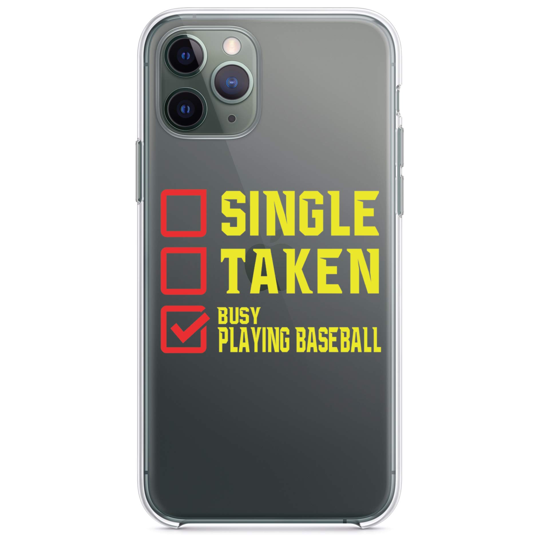 DistinctInk Clear Shockproof Hybrid Case for iPhone 13 Pro MAX (6.7 Inch) - Durable TPU Bumper & Acrylic Back with Tempered Glass Screen Protector - Perfect for Baseball Players & Active Lifestyles