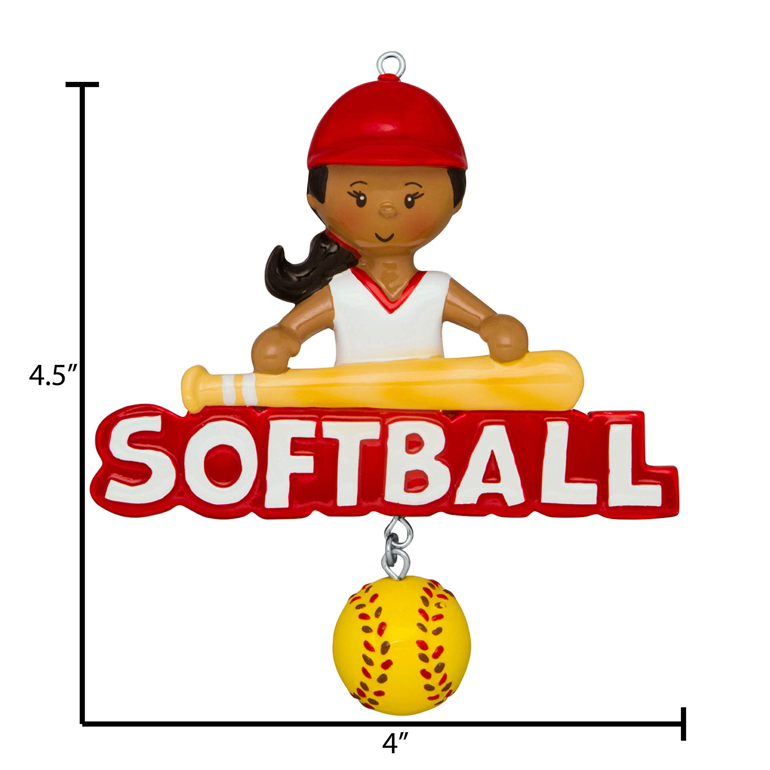 Custom Softball Girl Ornament 2024 - Personalized Athlete Word Charm, Score Kitten Stick, College & School Sports Decor - Free Name Engraving - Perfect for Gifts, Team Awards & Holiday Decorations