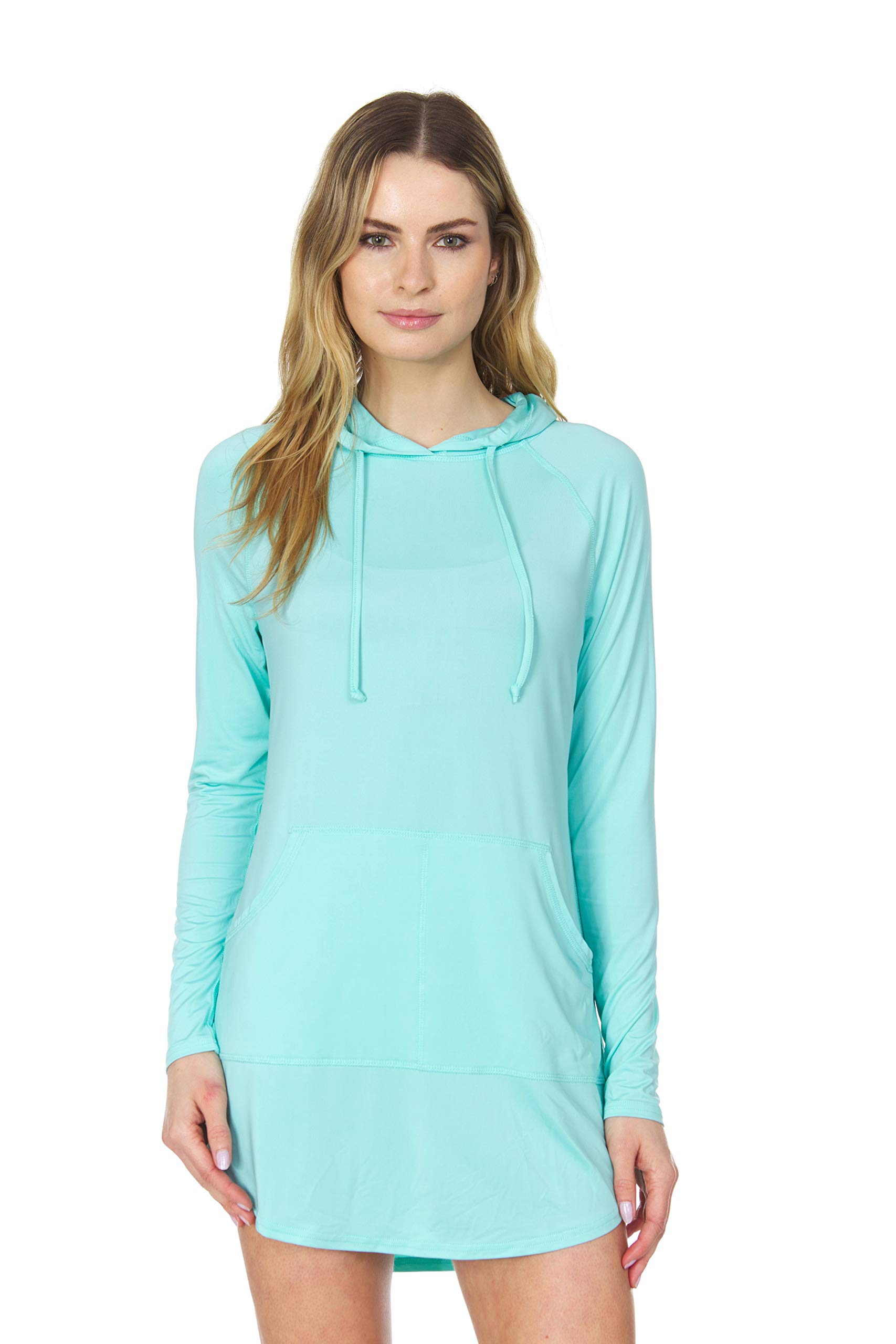 Swiss Alps Women's UPF 40+ Sun Protection Hooded Swim Cover Up Dress - Moisture Wicking Quick Dry Beachwear for Pool, Vacation & Summer Outfits