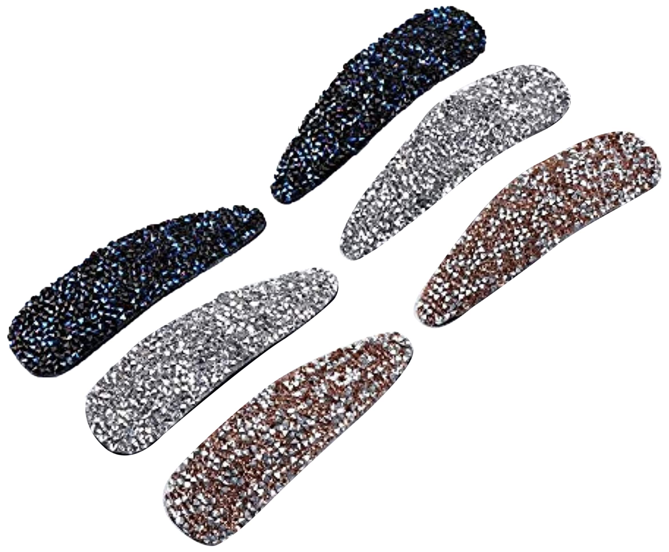 5Pcs Rhinestone Hair Clips for Women - Shining Crystal Snap Hair Clips in Multiple Colors | Hair Barrettes & Decorative Pins for Wedding, Party & Daily Use