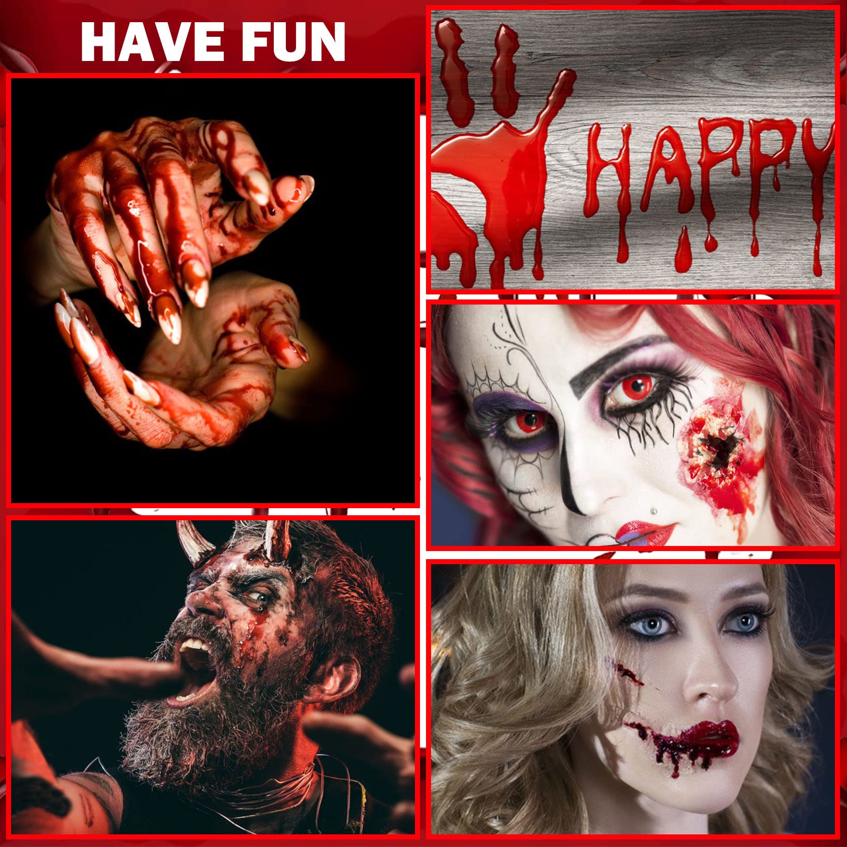 Halloween Fake Blood Makeup Spray - 2.1Oz (60ml) SFX Special Effects for Zombie, Vampire & Clown Costumes | Blood Splatter for Clothes & Cosplay | Perfect for Halloween Parties, Horror Events & Theatrical Performances