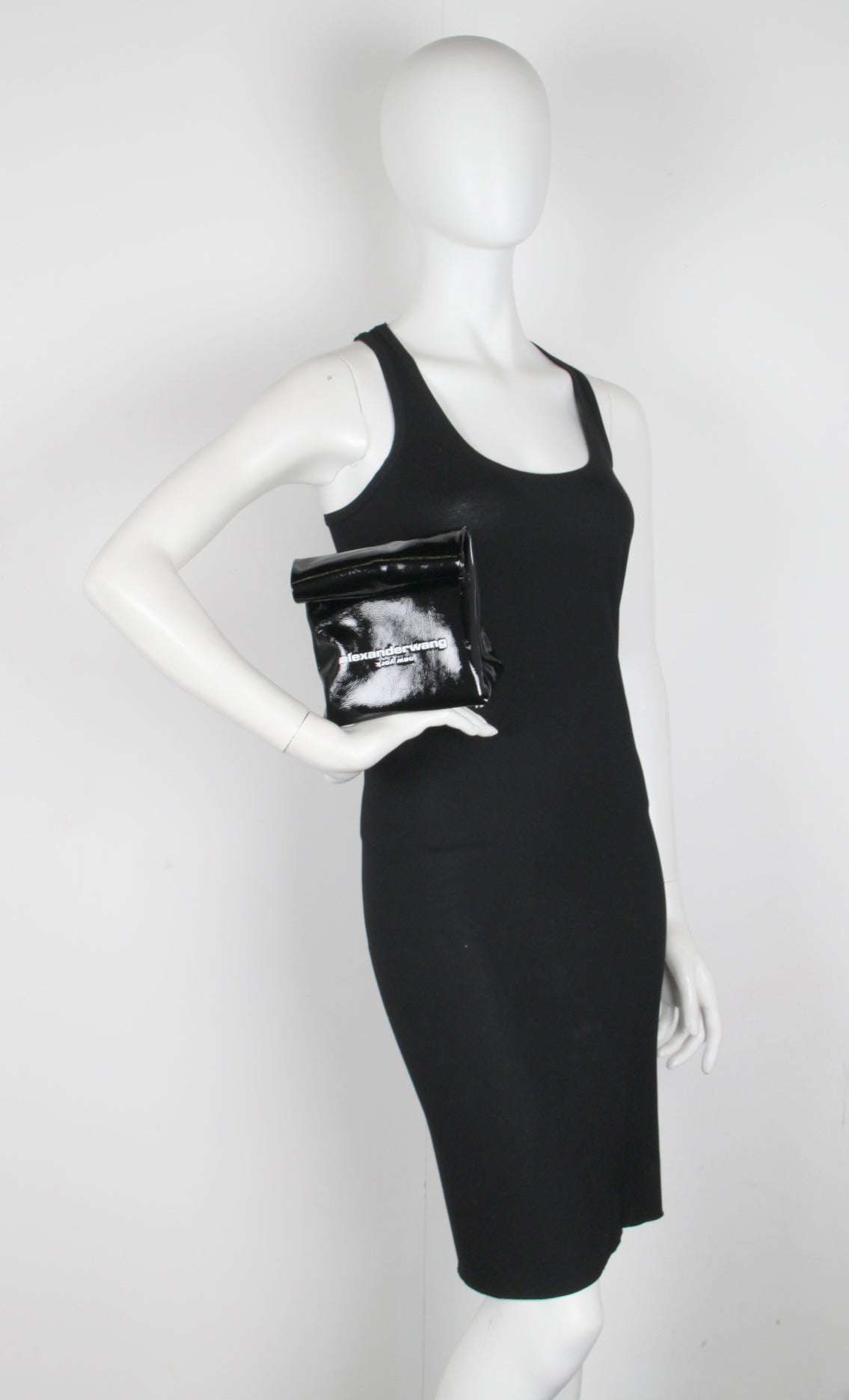 Patent Leather Lunch Clutch Bag for Women - Stylish Black Work & Office Accessory - Perfect for Business Meetings, Commuting and Daily Use