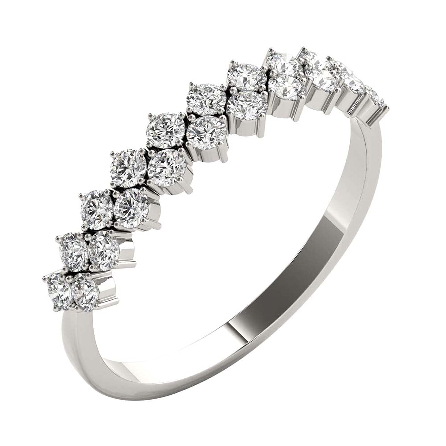 0.50 Carat Lab Grown Diamond Wedding Band for Women - 21 Stone Engagement & Anniversary Ring in 14K Rose, White & Yellow Gold | Perfect for Proposals, Bridal Sets, and Special Occasions