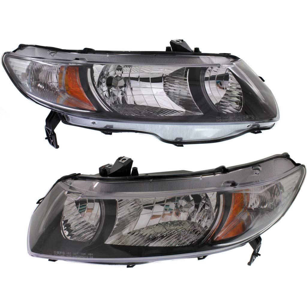 2010-2011 Honda Civic Headlights Assembly Pair for Coupe - Auto/Manual Transmission | Perfect for Night Driving & Car Upgrades