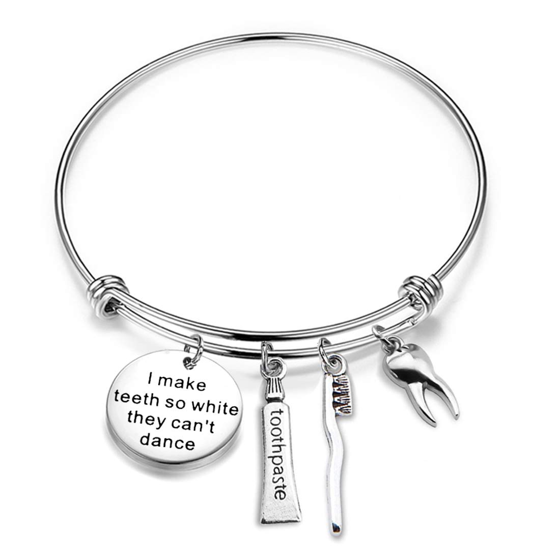 Dentist Gift for New Dental Graduate - Engraved Jewelry with 'I Make Teeth So White They Can't Dance' - Perfect for Graduation, Appreciation & Dental Office Decor
