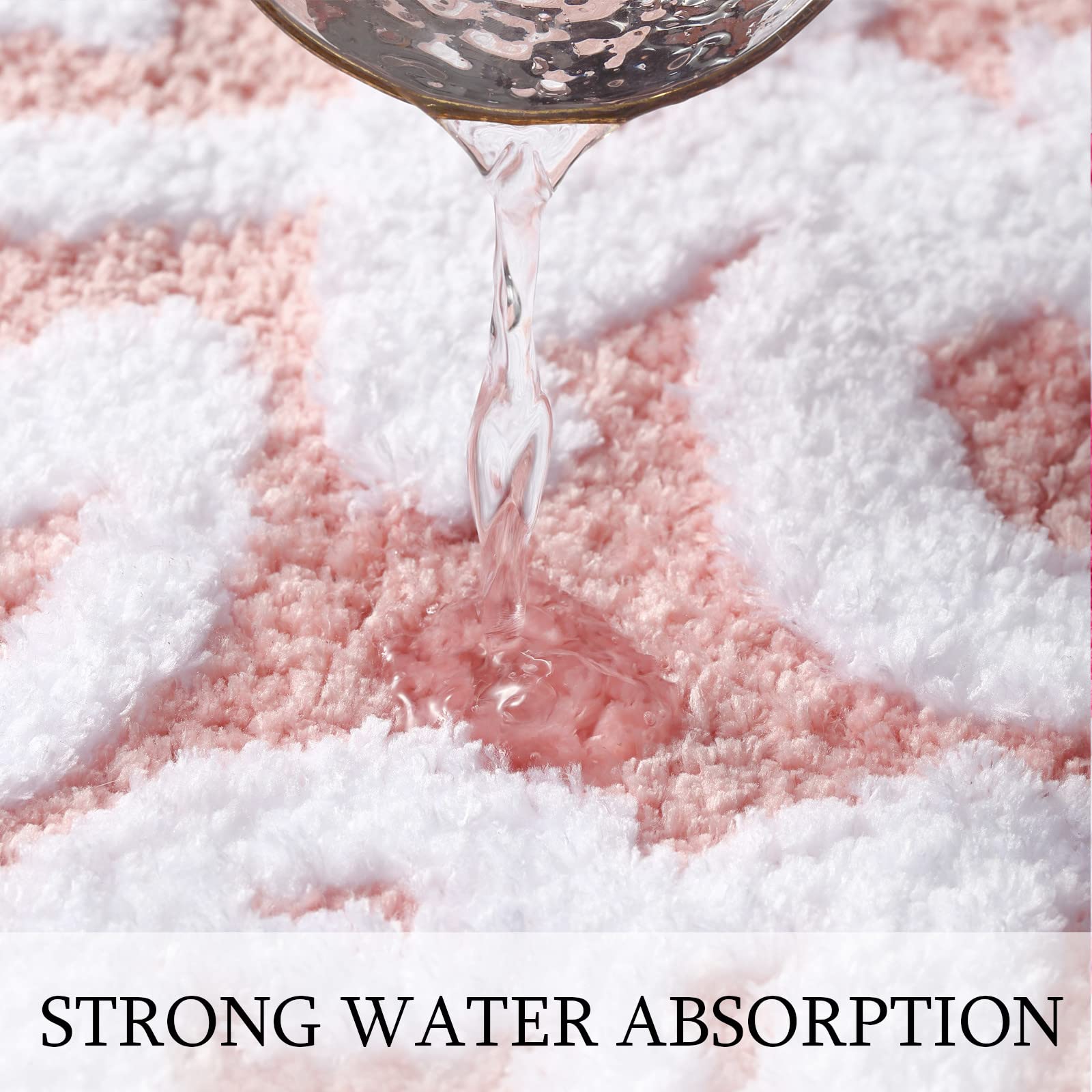 Soft Preppy Bathroom Rugs - Hot Pink Water Absorbent Microfiber Shower Mat with Funny Cute Design | Non-Slip Bathroom Decor for Girls, Teens & Women | Perfect for Bathrooms, Showers & Vanity Areas