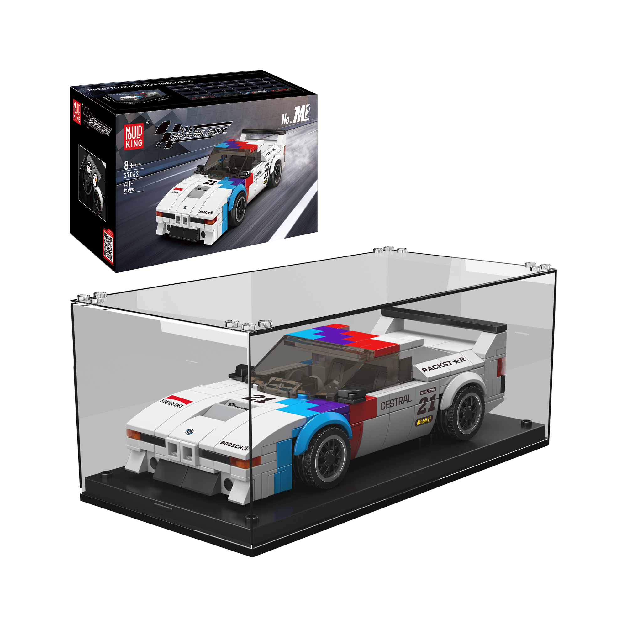Mould King 27062S M1 Sports Car Model Building Kit - 411 Piece DIY Construction Set for Adults & Teens | STEM Educational Toy, Collector's Display, Gift for Car Enthusiasts