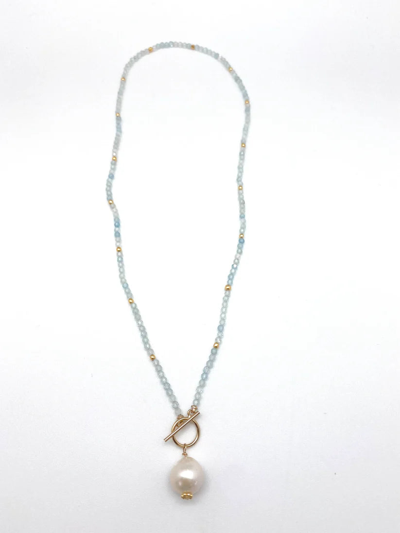 Exquisite Carol Necklace with Genuine Aquamarine Gemstone – Perfect for Weddings, Anniversaries & Special Occasions