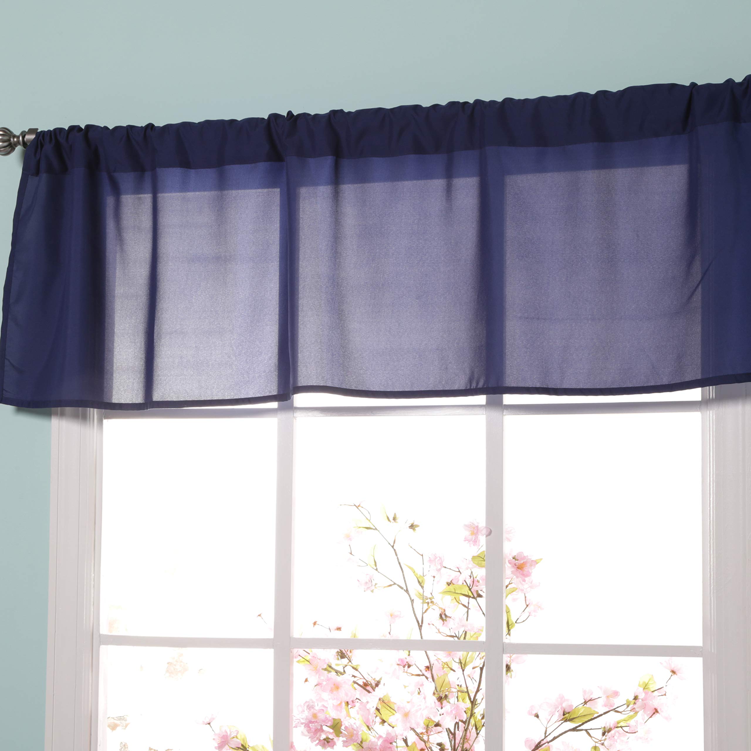 Navy Blue 60x15 Inch Window Valance for Kids Room - Blackout Curtain Panel for Toddler, Baby & Teen Boys Bedrooms - Modern Window Treatment & Décor for Nursery, Playroom & Bedroom Windows