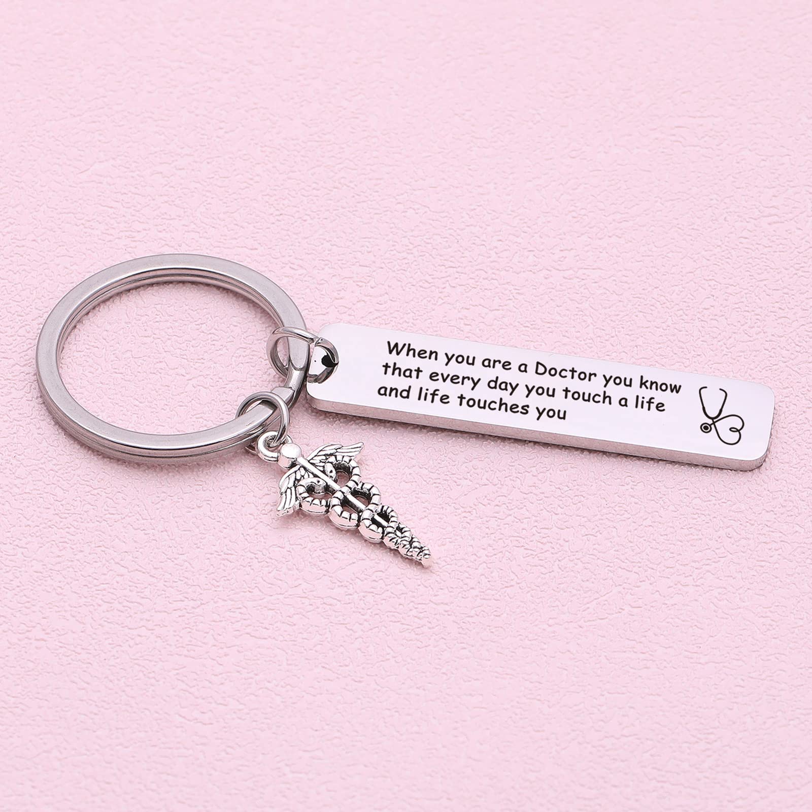Stainless Steel Doctor Keychain - Inspirational Medical Student Graduation Gift & Appreciation Jewelry for Doctors, Nurses & Healthcare Staff - Perfect for Retirement, White Coat Ceremony & Clinical Work Accessories