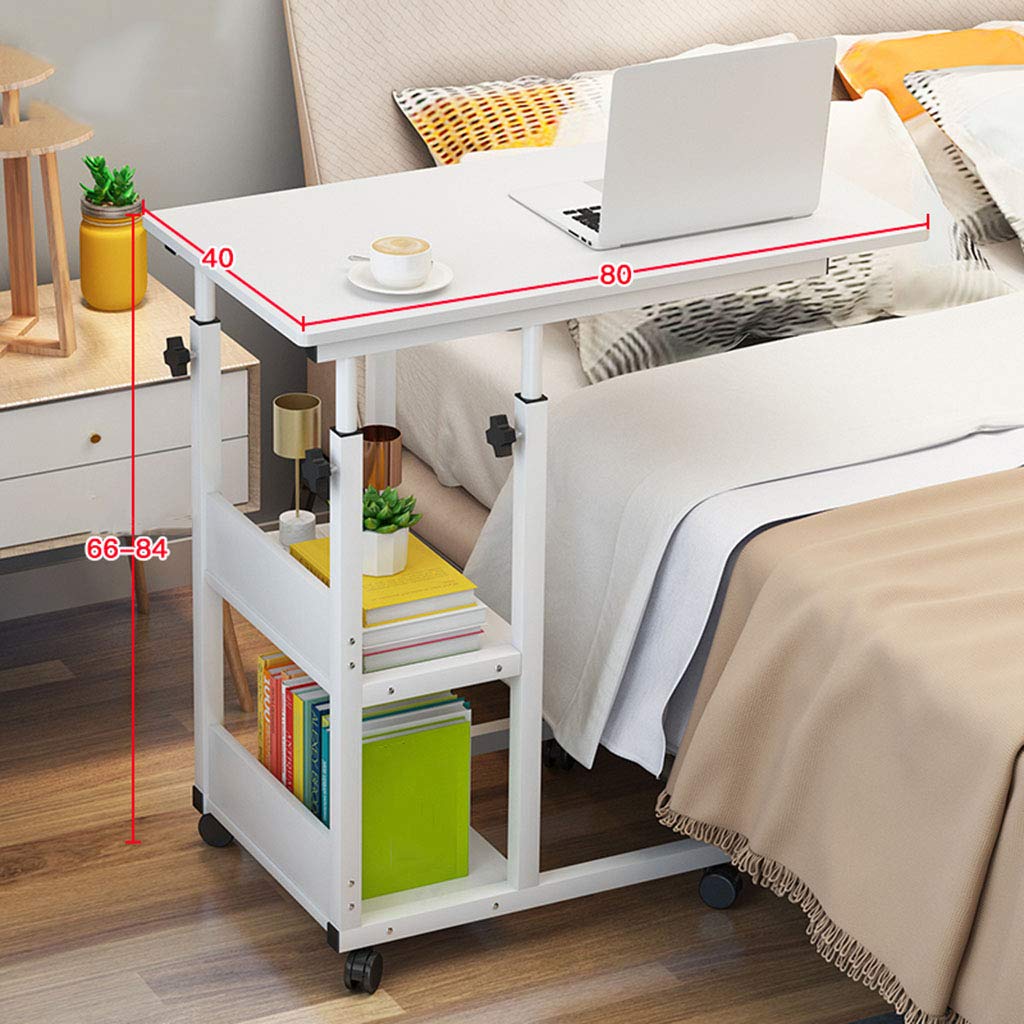Adjustable Height Mobile Laptop Table - Standing Desk with Wheels, Portable Workstation for Home Office, Sofa, Bedside & Car Use - Easy Assembly (31.5 Inches) - Perfect for Remote Work, Gaming & Study
