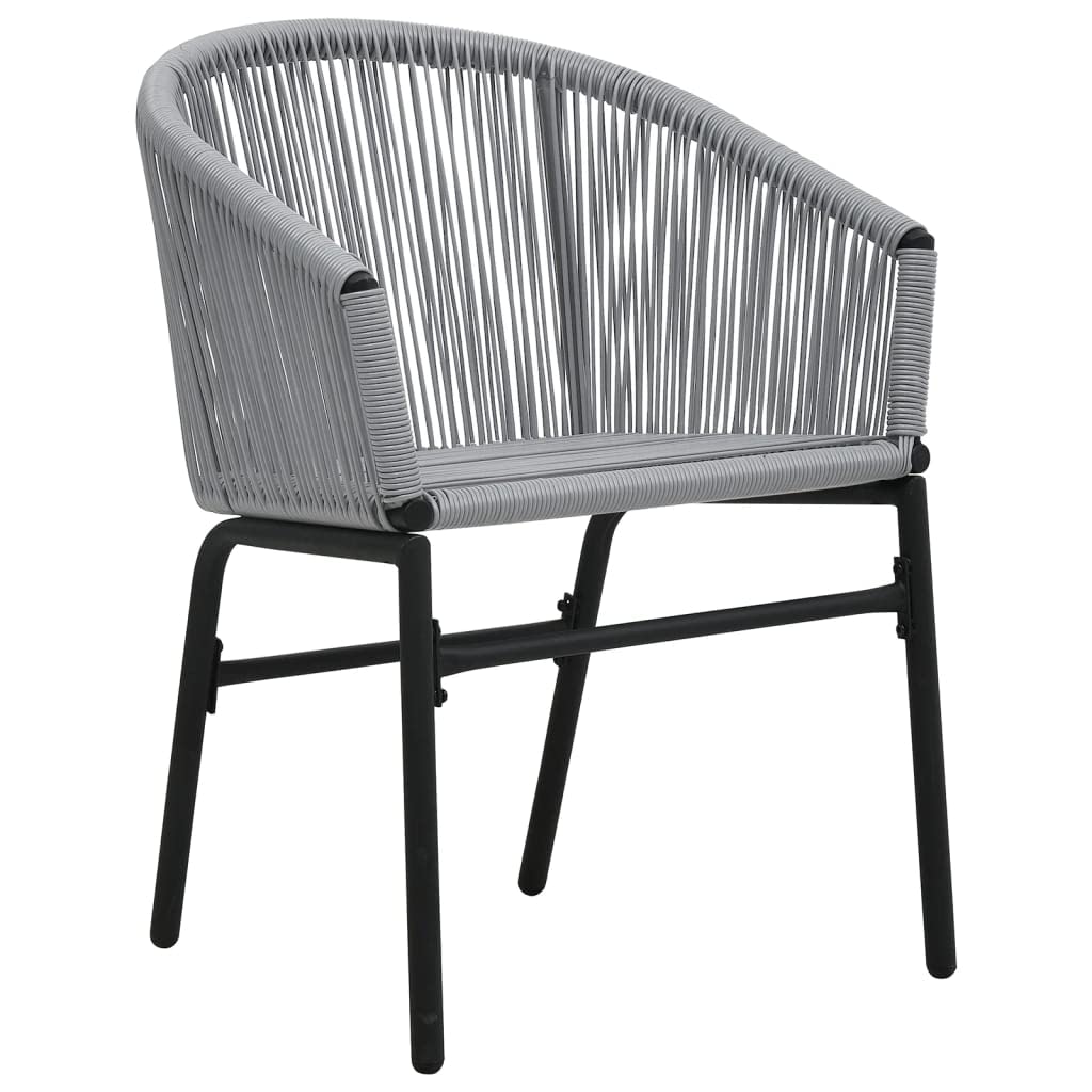 2-Piece Anthracite PE Rattan Patio Chairs Set with Cushions - Weather-Resistant Outdoor Furniture with Powder-Coated Iron Frame - Perfect for Garden, Poolside, and Backyard Relaxation