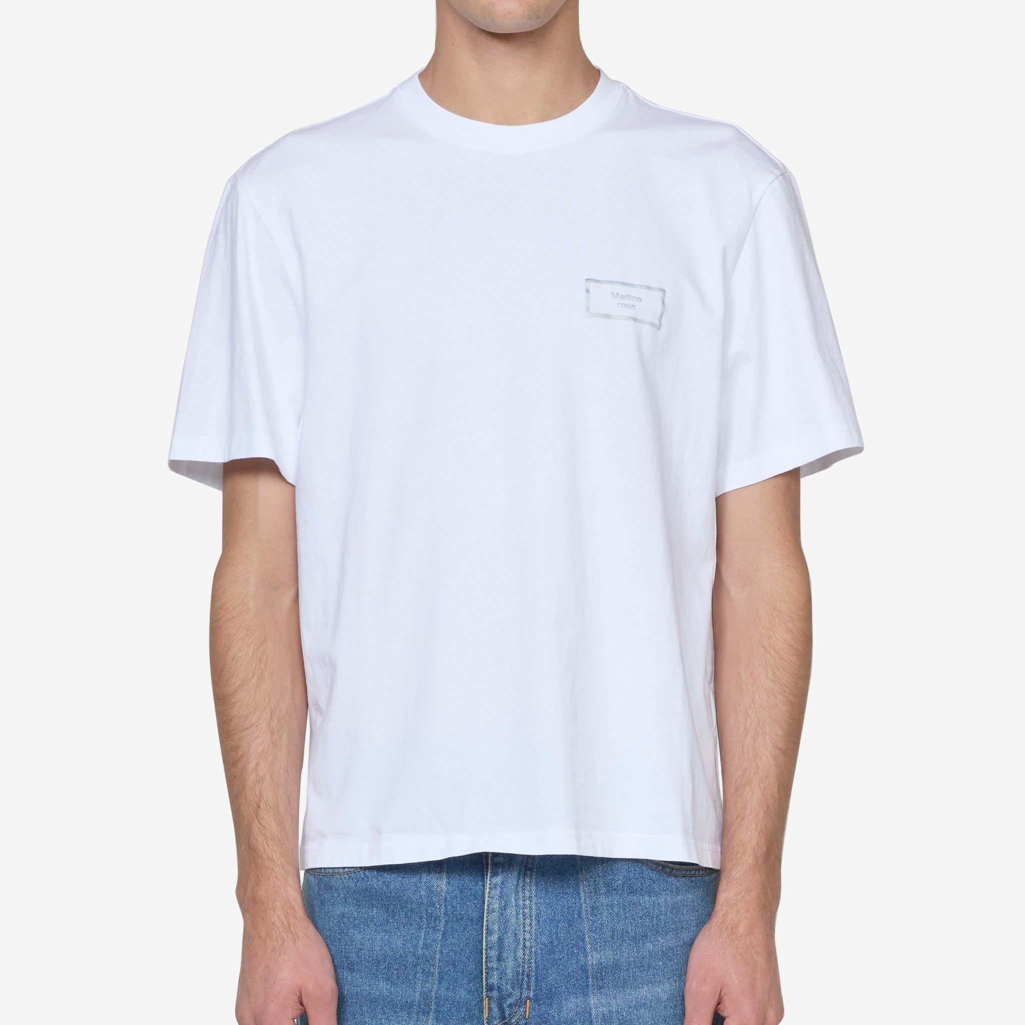 Classic White Box Logo T-Shirt for Men & Women - Comfortable Cotton Tee for Casual Wear, Street Style & Everyday Outfits
