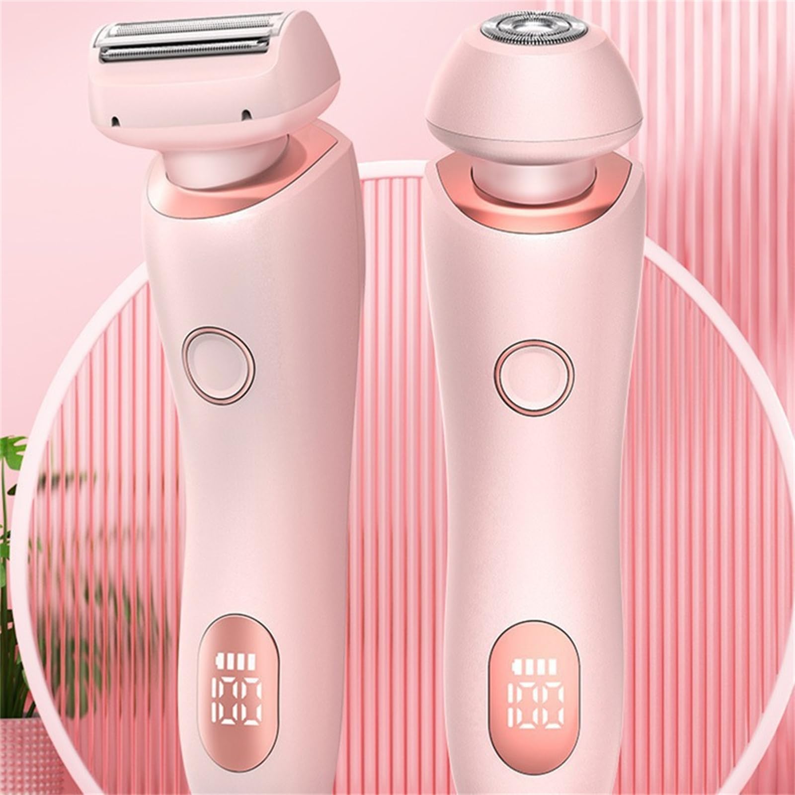 SmoothShave Electric Razor for Women - 2-in-1 Dual Head Hair Removal & Shaving Kit - Waterproof Cordless Lady Shaver for Legs, Bikini & Underarms - Painless Hair Trimmer for Sensitive Skin
