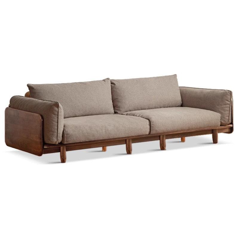 118.5x35.4x31.8 inch / 301x90x81 cm / walnut color / four-seater sofa (imitation cotton and linen smoked chestnut brown)