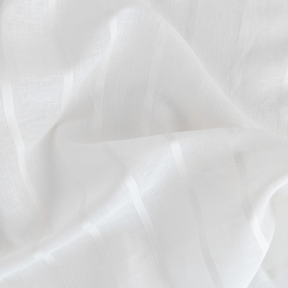 REMNANT Ribbon Stripe Sheer Fabric - White 24