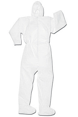 Keystone Keyguard MPF Disposable Coverall with Hood and Boots - Protective Suit for Construction, Painting, Chemical Handling & Industrial Work