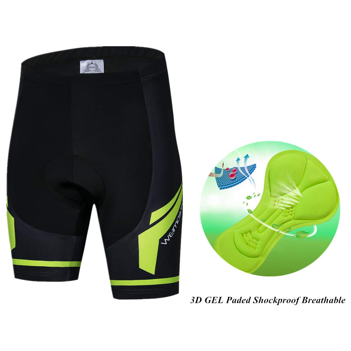 Men's 3D Padded Cycling Shorts - Shockproof Breathable Bicycle Shorts for Road Biking & Mountain Cycling | Perfect for Long-Distance Rides & Training Sessions