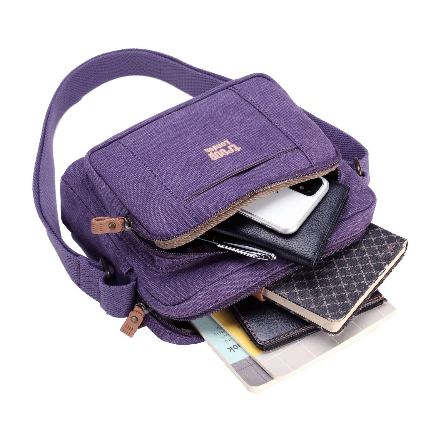 Troop London Classic Canvas Crossbody Bag for Women & Men - Stylish & Durable Shoulder Bag for Travel, Work & Everyday Use