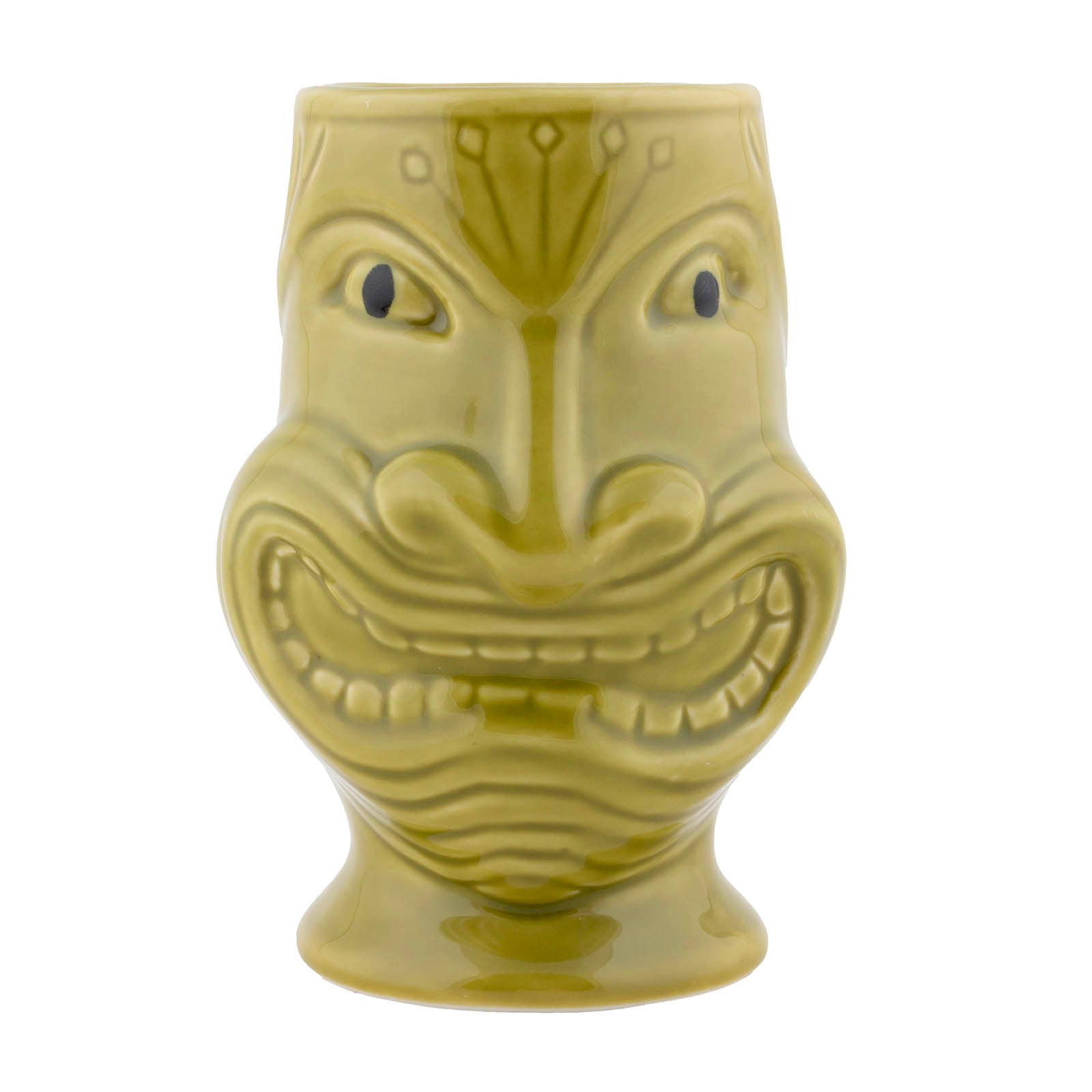 BarConic® 12 oz Tiki Cocktail Glasses - Funny Face Drinking Cups for Tropical Themed Parties, Luau Decor & Summer Beverages