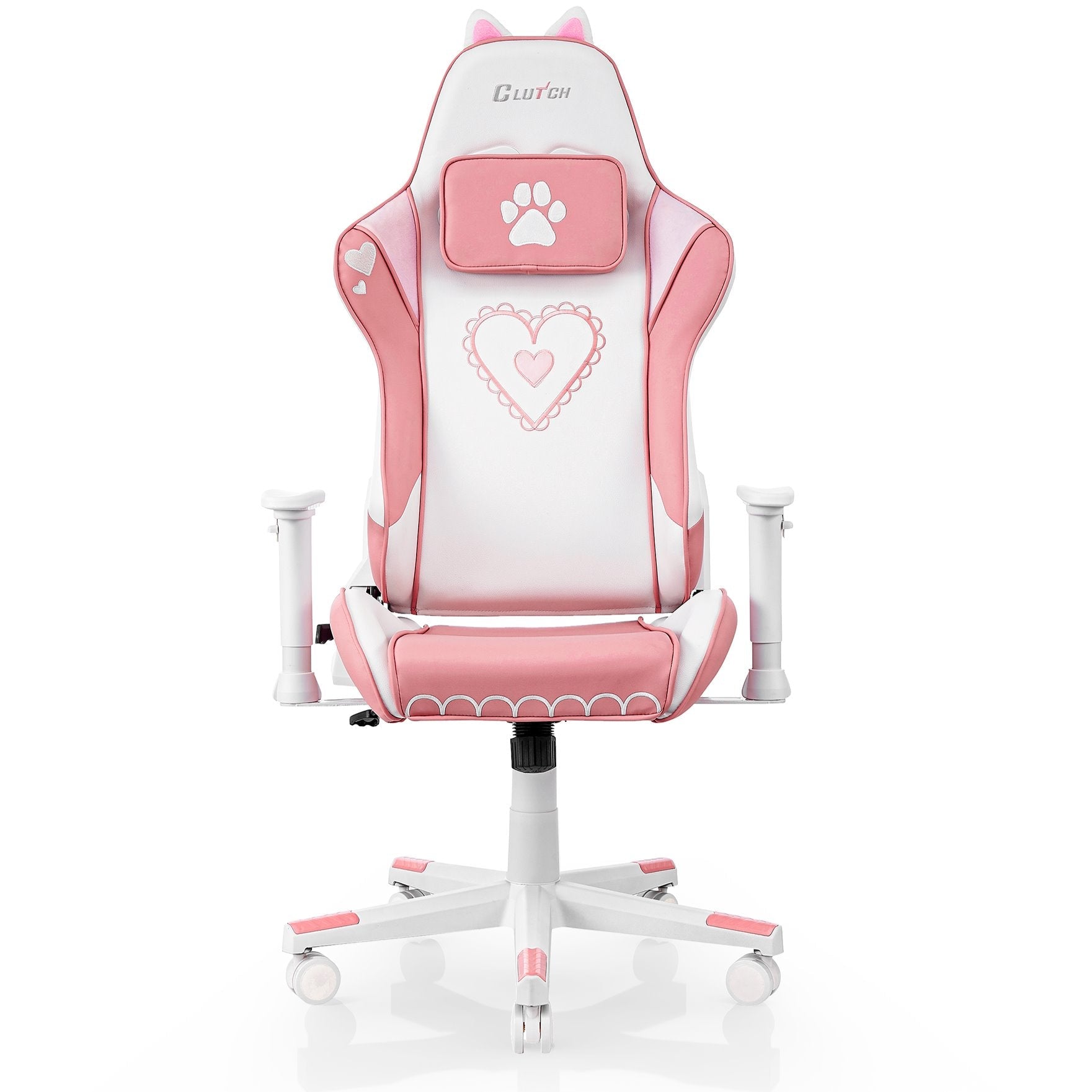 Kawaii Cat Girl Gaming Chair - Cute Anime Chair for Girls, Pink Cat Ear Chair with Lumbar Support - Perfect for Gaming, Streaming, and Home Office