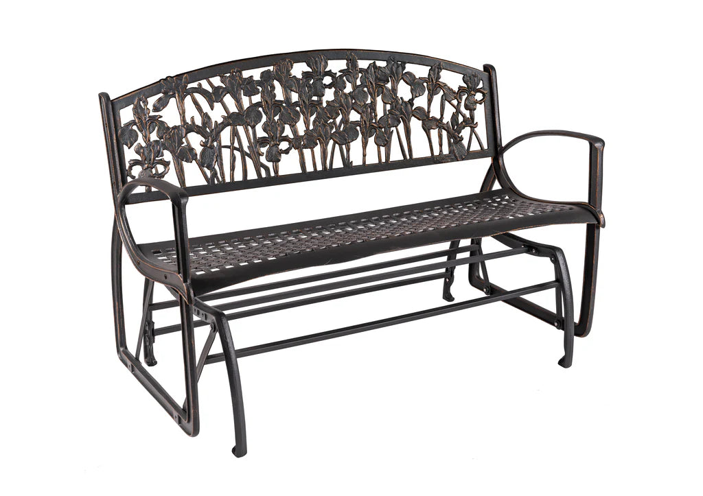 Premium Outdoor IRIS Glider Bench - Weather-Resistant Patio Swing Chair with Smooth Gliding Motion for Garden, Porch & Backyard Relaxation