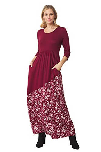 Burgundy Asymmetrical Floral