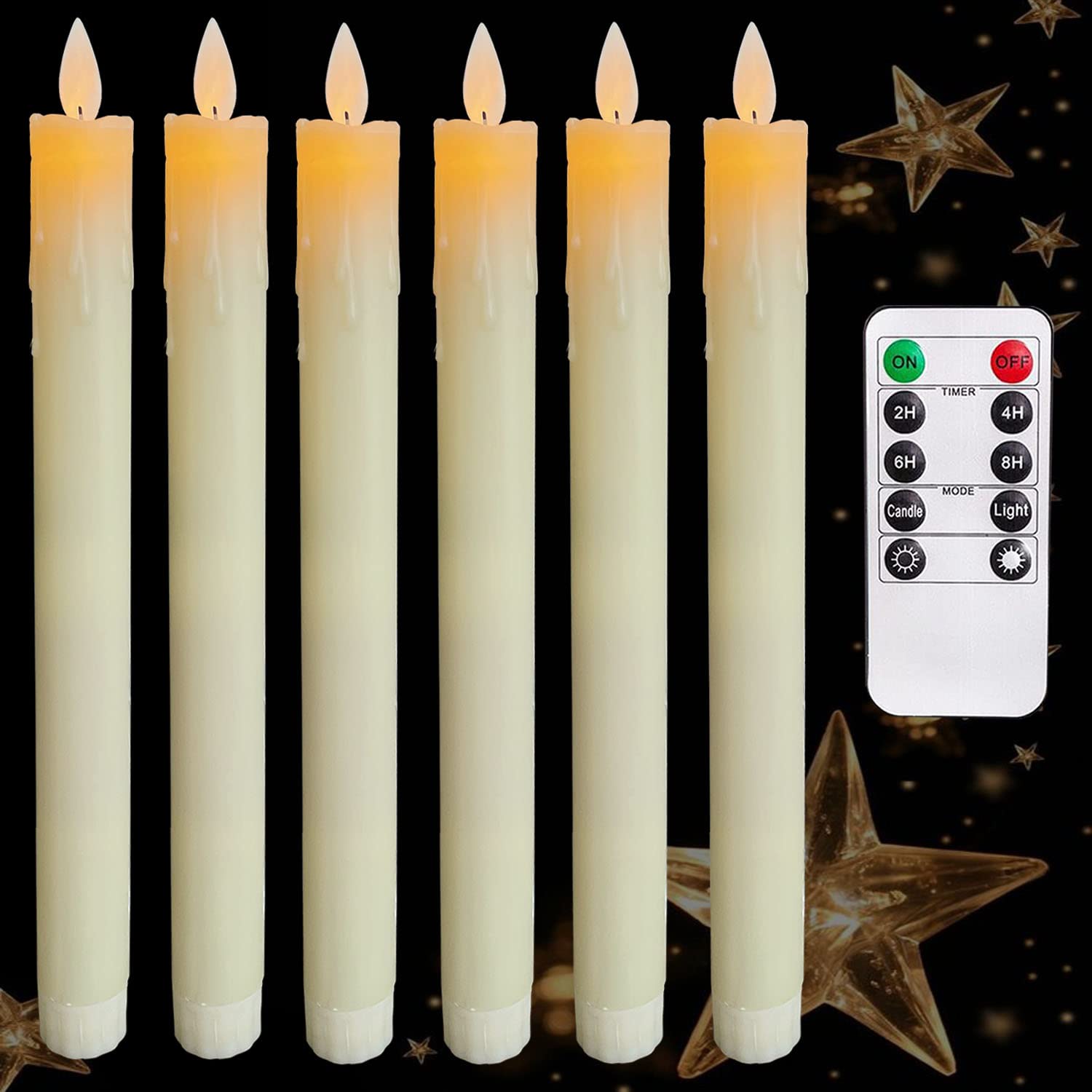 VVSISMUM Battery Operated LED Flameless Candles with Remote & Timer - Realistic Flickering Wax Candles for Christmas, Halloween, Wedding Decor - Perfect for Window Displays, Table Centerpieces, and Romantic Ambiance
