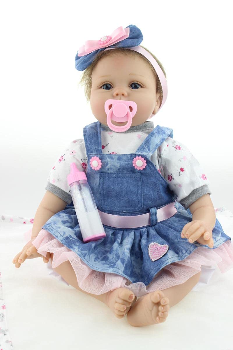 55cm Realistic Reborn Baby Doll - Lifelike Silicone Girl/Boy Doll with Open Eyes | Perfect for Collectors, Gift Giving, and Nursery Decor