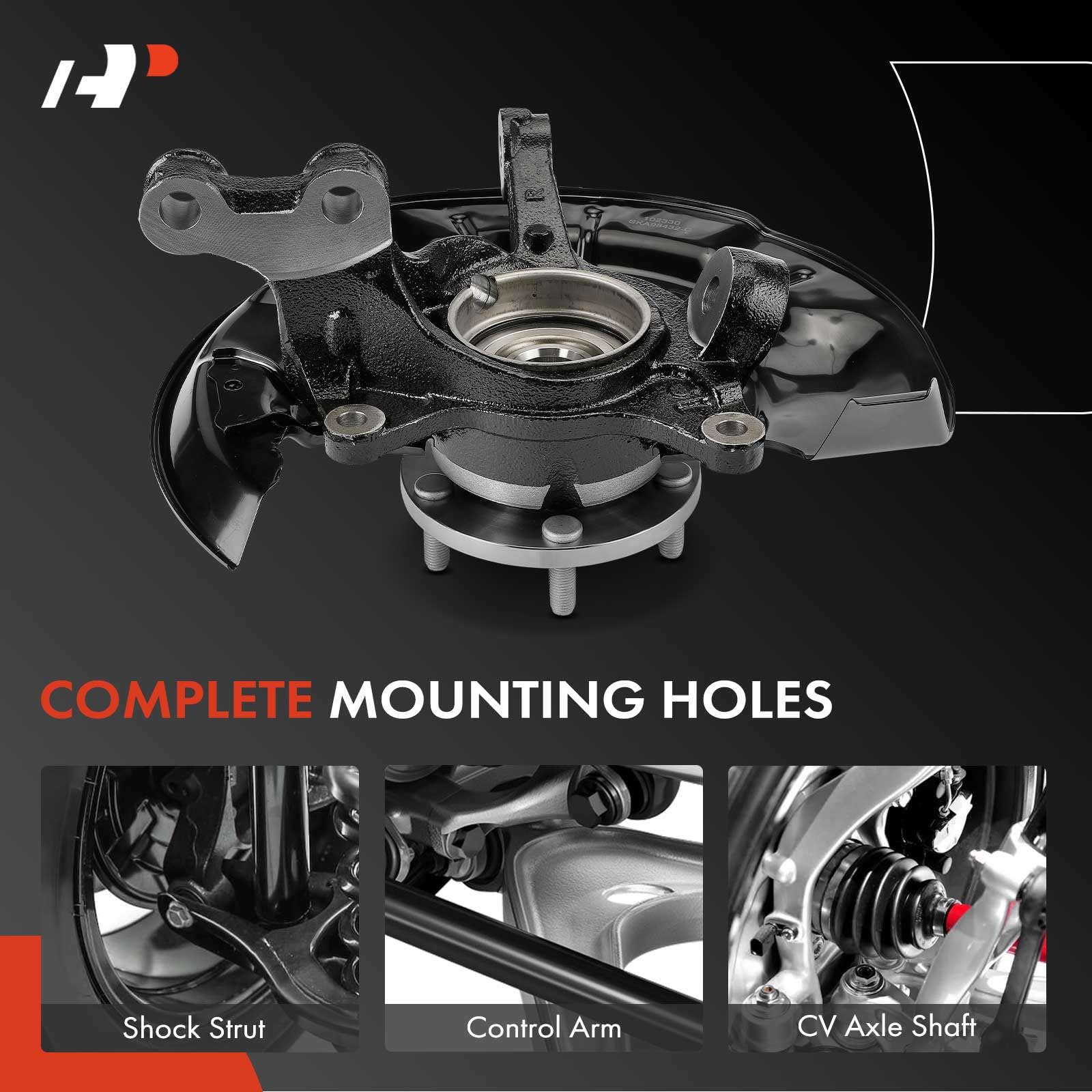 Premium Right Front Steering Knuckle & Wheel Bearing Hub Assembly for 2008-2017 Toyota Highlander & 2010-2015 Lexus RX350/RX450h - Passenger Side Replacement Part | Durable Auto Suspension Component for Smooth Driving & Safe Handling