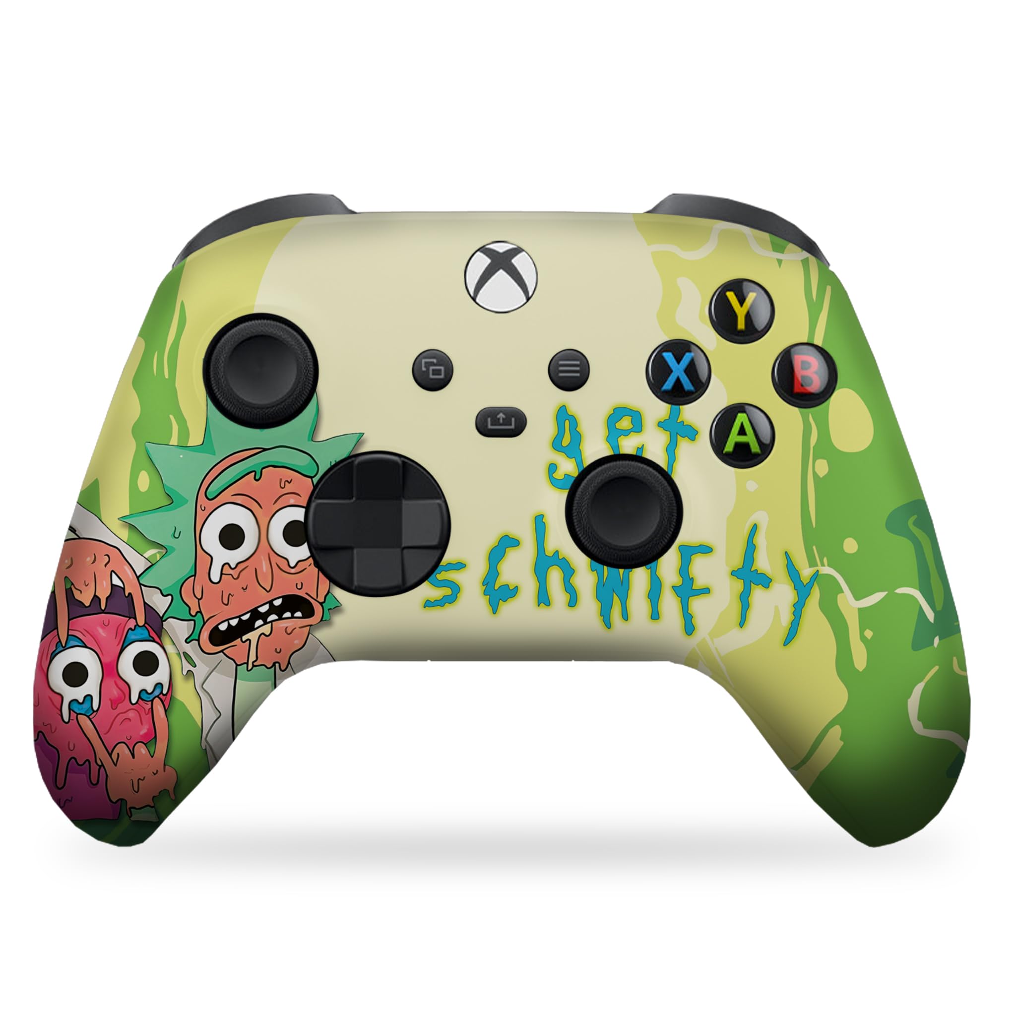Custom Wireless Xbox Controller - Ricky & Morty Schwifty Design | Compatible with Xbox One & Series X/S | Hydro-Dip Printed in USA (Not Just a Skin) | Perfect for Gaming, Collecting & Fan Gifts