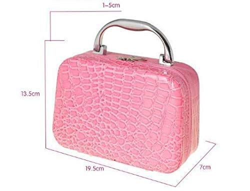 Hoshila172 Professional Makeup Organizer Box with Magnifying Mirror - Cosmetic Storage Case for Vanity, Travel & Home Use (Multi-Color)
