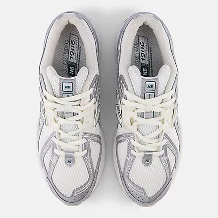 New Balance 1906R Running Shoes for Men & Women - White & Silver Retro Sneakers for Casual Wear, Gym, and Everyday Comfort