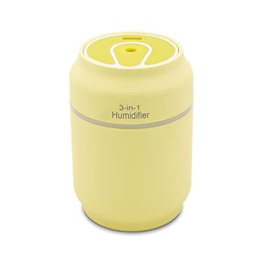 3-in-1 Portable Humidifier with Essential Oil Diffuser & Night Light - Perfect for Bedroom, Office, and Nursery - HUM200CANYLW