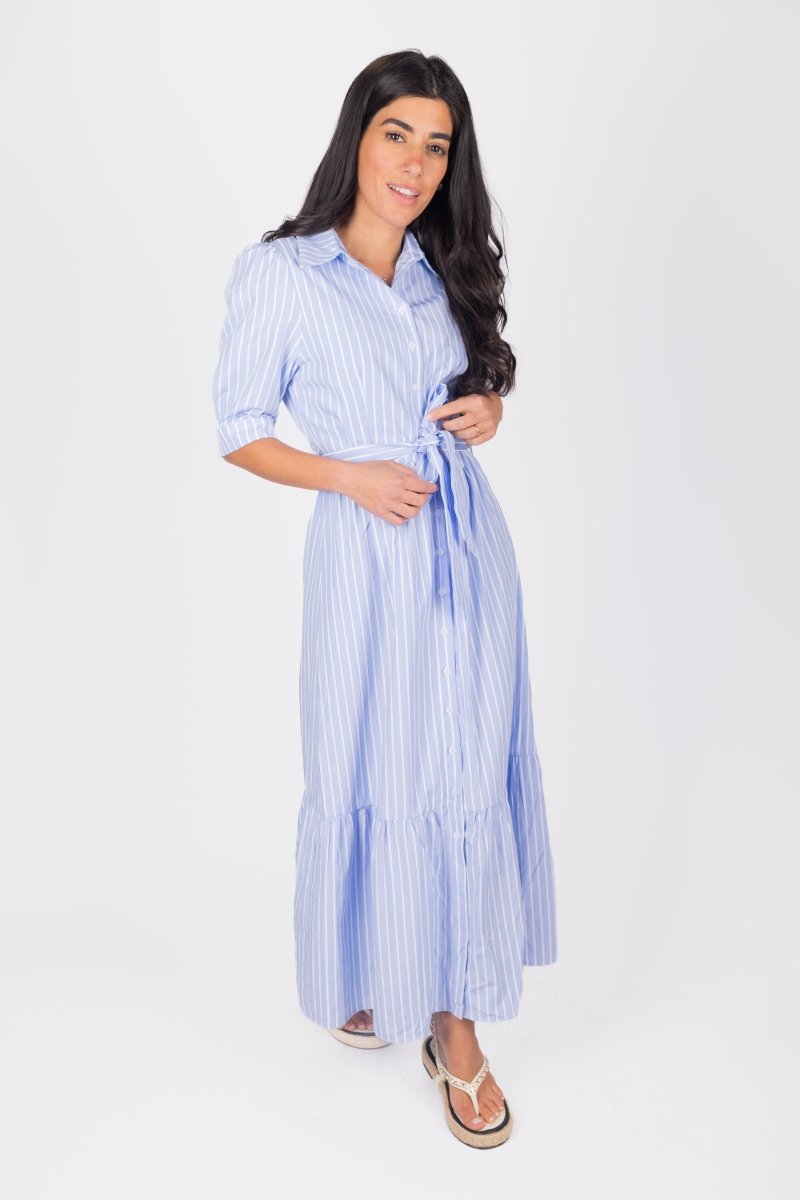 NYLAH Blue Stripe Dress - Women's Fashion Summer Casual Dress for Beach, Party & Everyday Wear