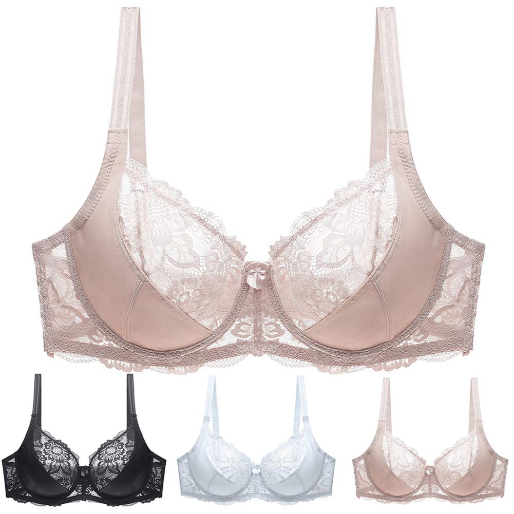 **Plus Size Sexy Lace Push Up Bra - Breathable See-Through Floral Underwear for Women, Comfortable & Supportive - Perfect for Date Night, Valentine's Day Gifts & Special Occasions**