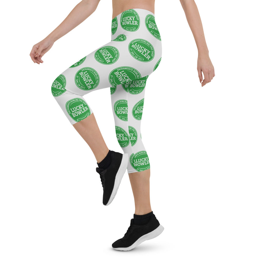 Lucky Bowler Leggings for Women - Light Gray Yoga Pants with High Waist & Stretchy Fabric - Perfect for Yoga, Gym, Running & Casual Wear
