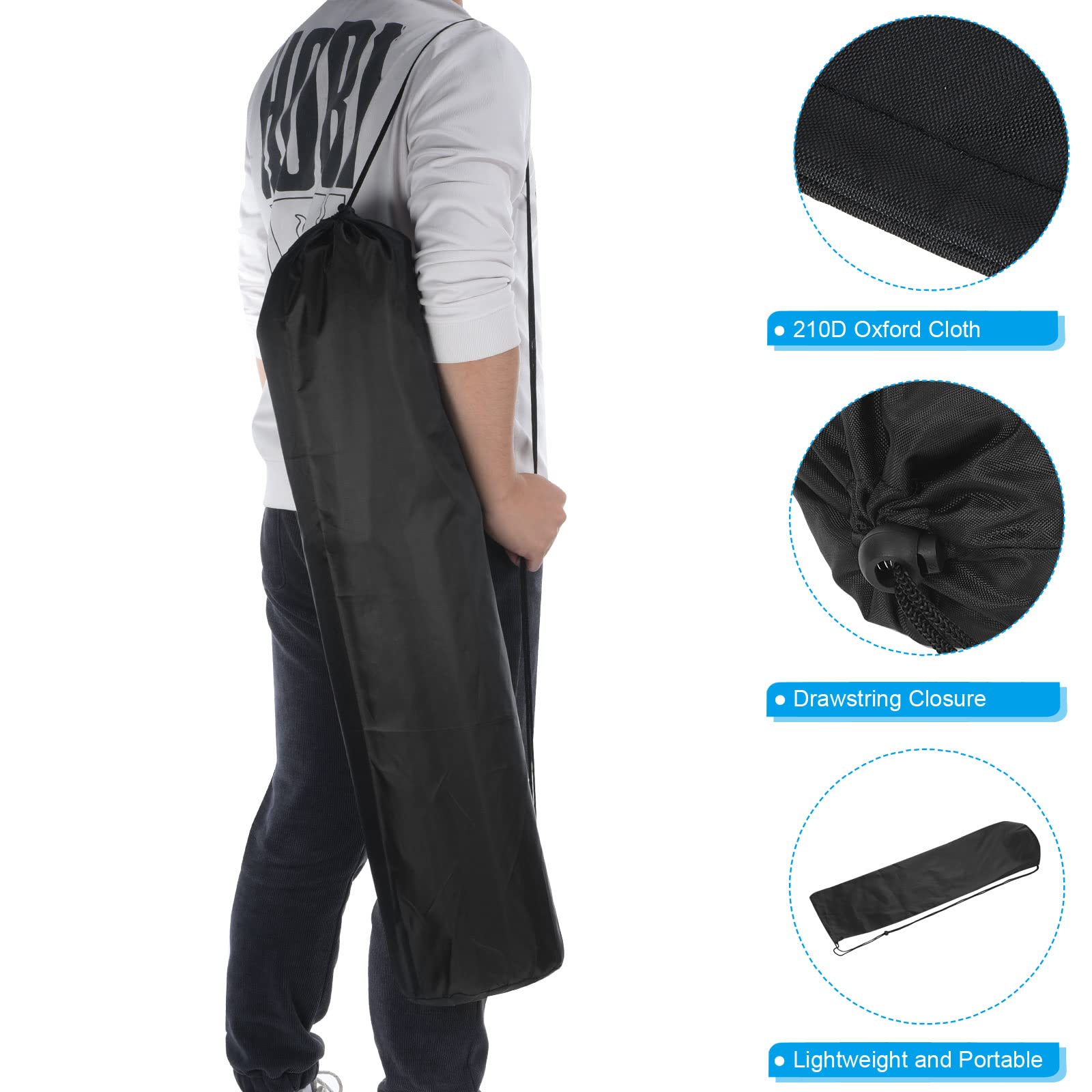 PATIKIL 44 Inch Camp Chair Replacement Storage Bags - 2 Pack Heavy Duty Nylon Foldable Carry Bags with Adjustable Shoulder Strap for Outdoor Camping, Picnics, Beach, Backpacking & Tailgating - Black