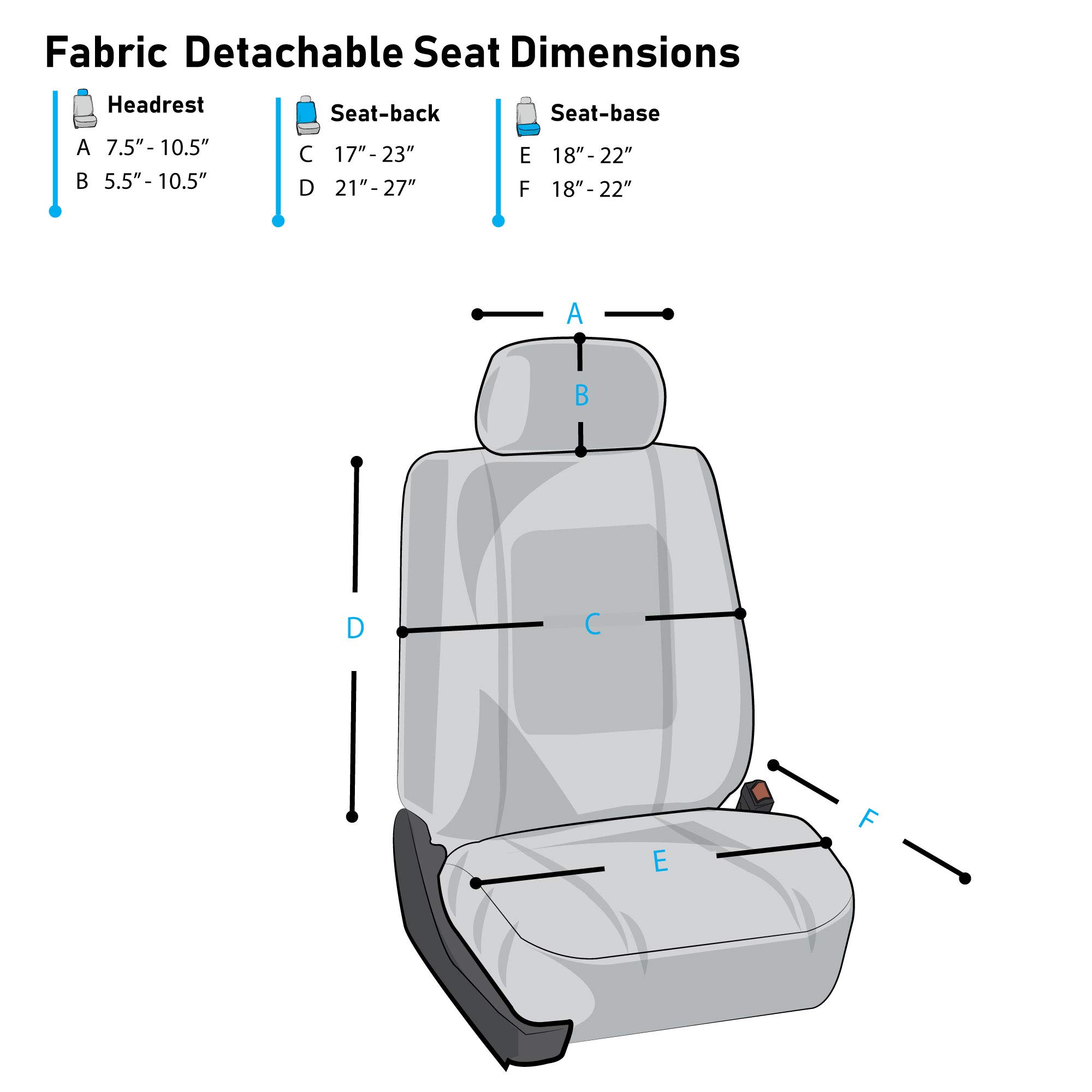 TLH 3D Air Mesh Car Seat Covers - Front Seats, Gray | Universal Fit for Cars, Trucks & SUVs | Breathable & Airbag Safe