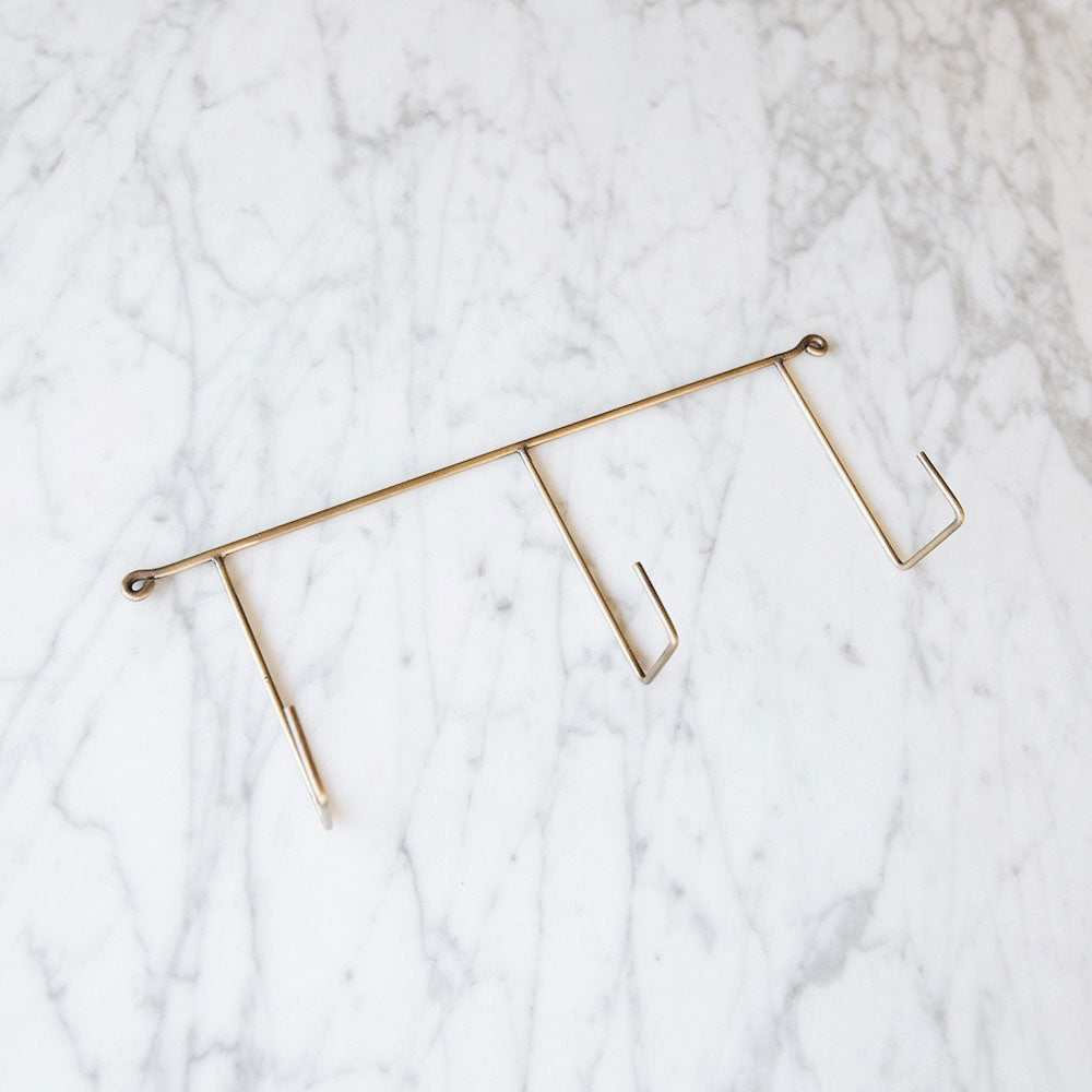 Brass Triple Hook - Heavy Duty Wall Hooks for Hanging Coats, Hats & Bags - Perfect for Entryway, Closet & Bathroom Organization