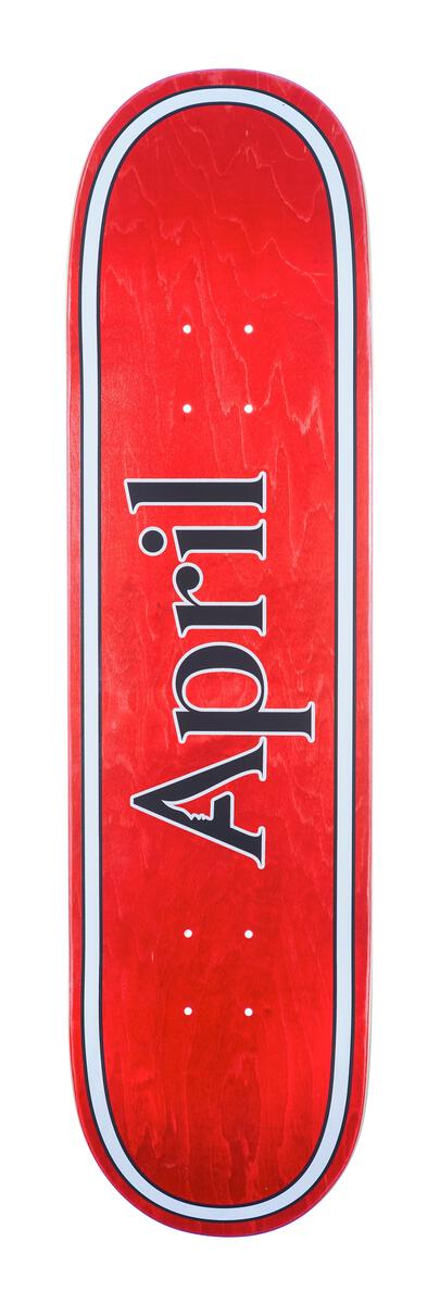 April Red OG Logo Skateboard Deck 8.38