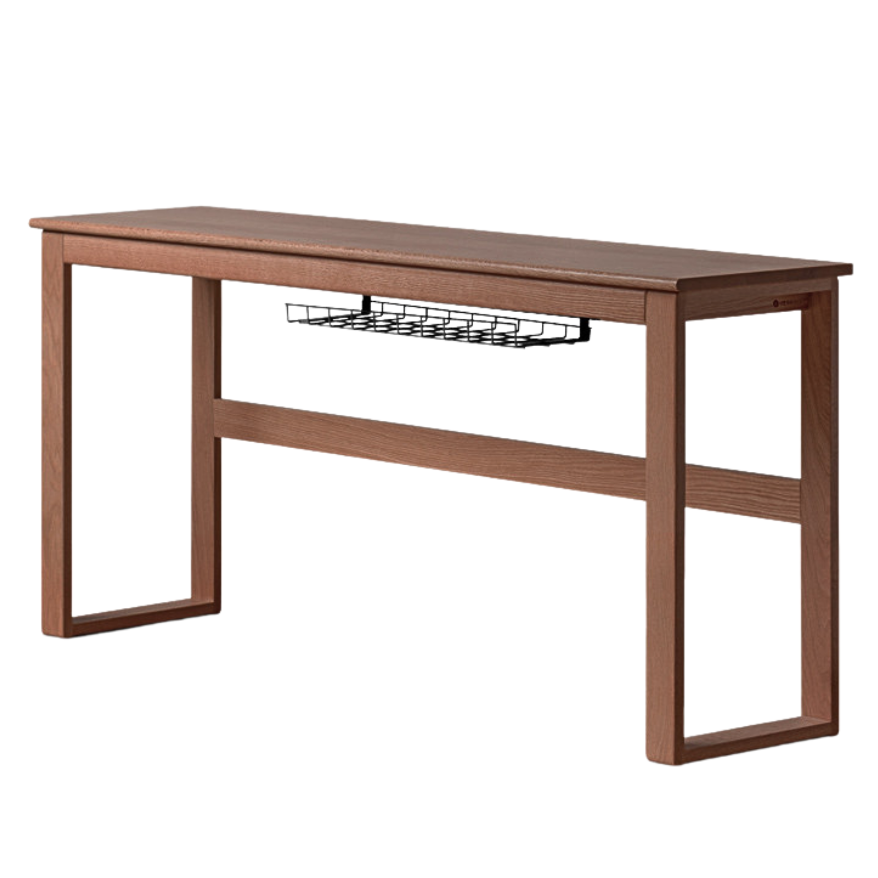 Solid Oak and Poplar Wood Long Narrow Desk - Modern Minimalist Home Office Writing Table for Small Spaces | Perfect for Study, Work, and Laptop Use
