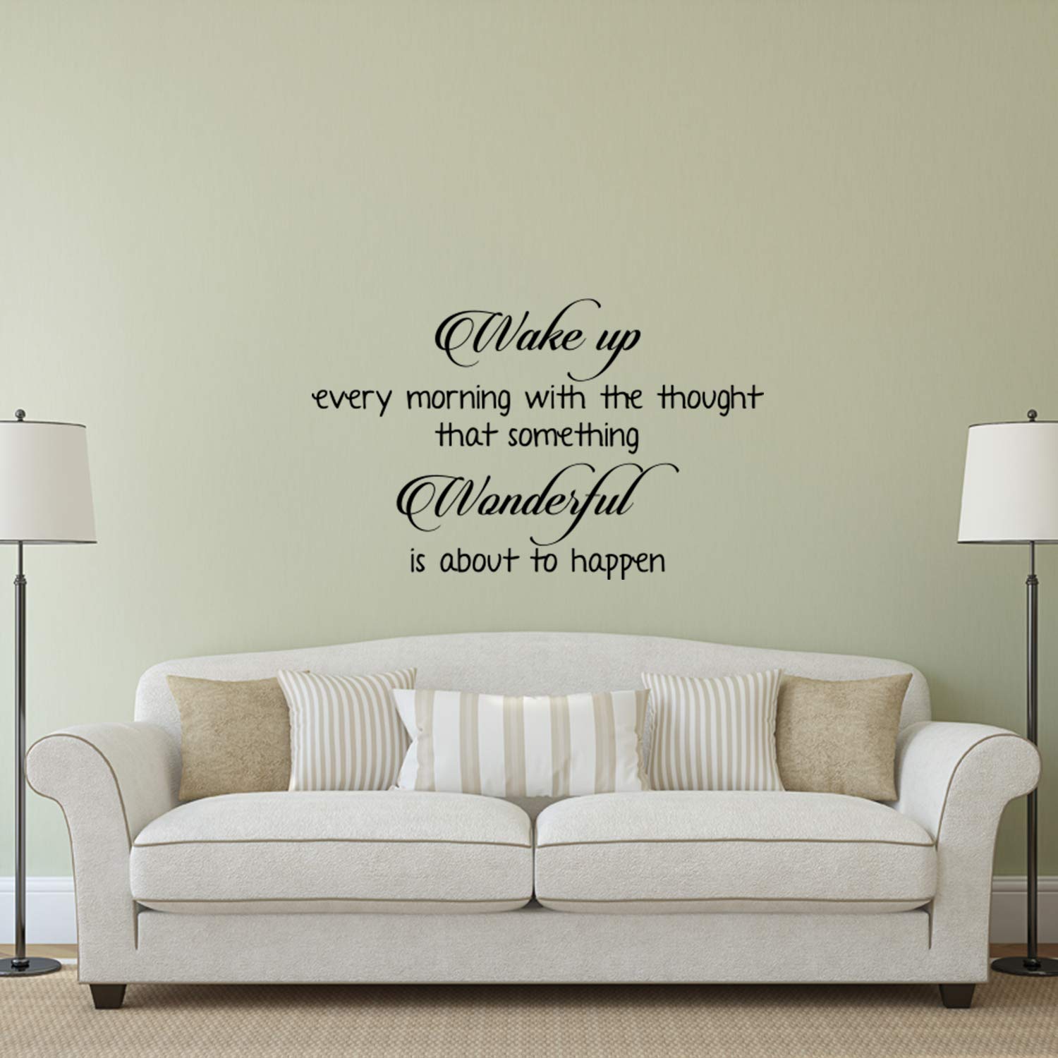 BANNER BUZZ Motivational Wall Decals - Wake Up Every Morning Inspirational Vinyl Lettering Sign, Self-Adhesive Home Decor Sticker (24