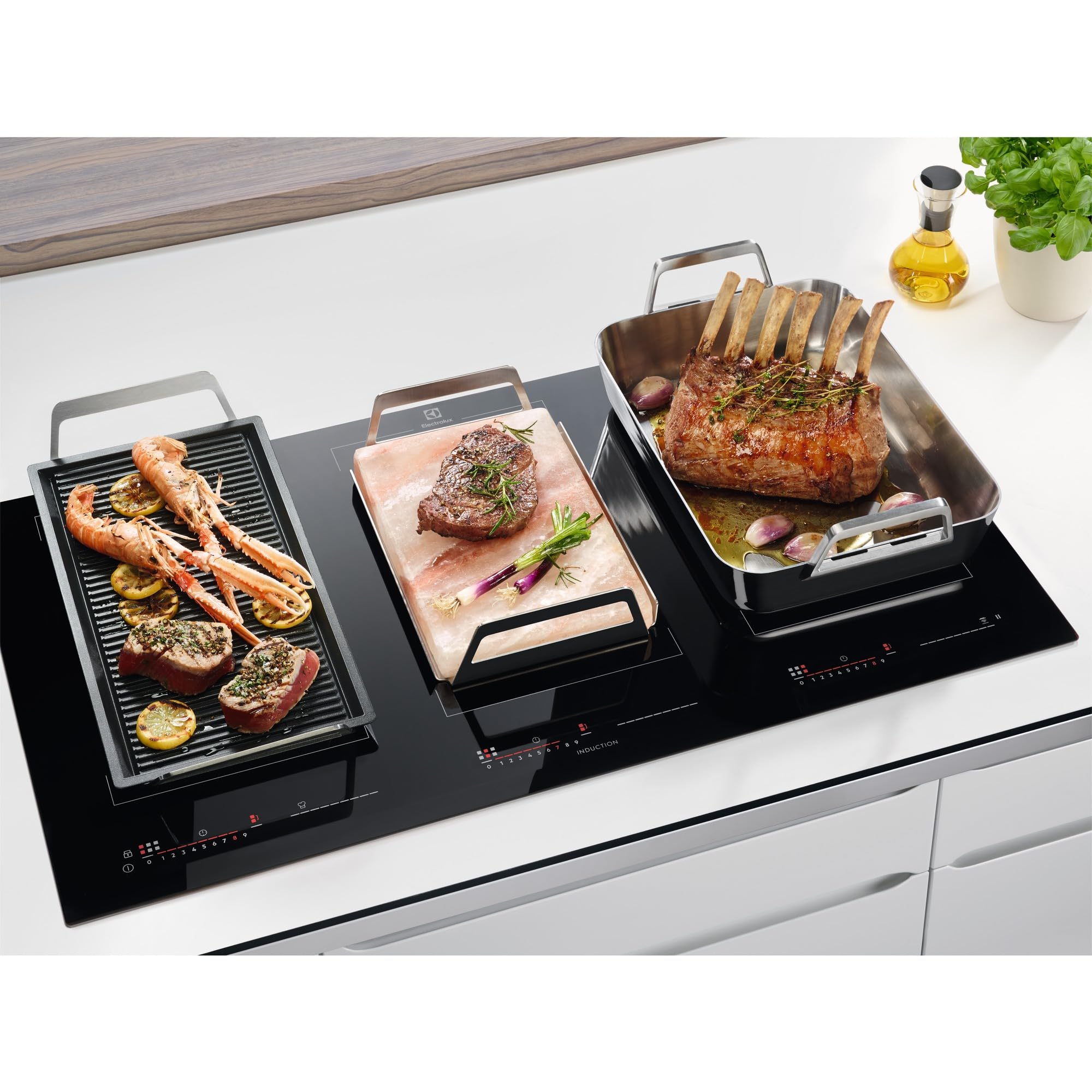 Electrolux E2SLT Himalayan Salt Cooking Stone Plate - 20x30x4cm, 3kg - Grill, Oven, Induction & Charcuterie Board - Perfect for Steaks, Seafood & Charcuterie Displays